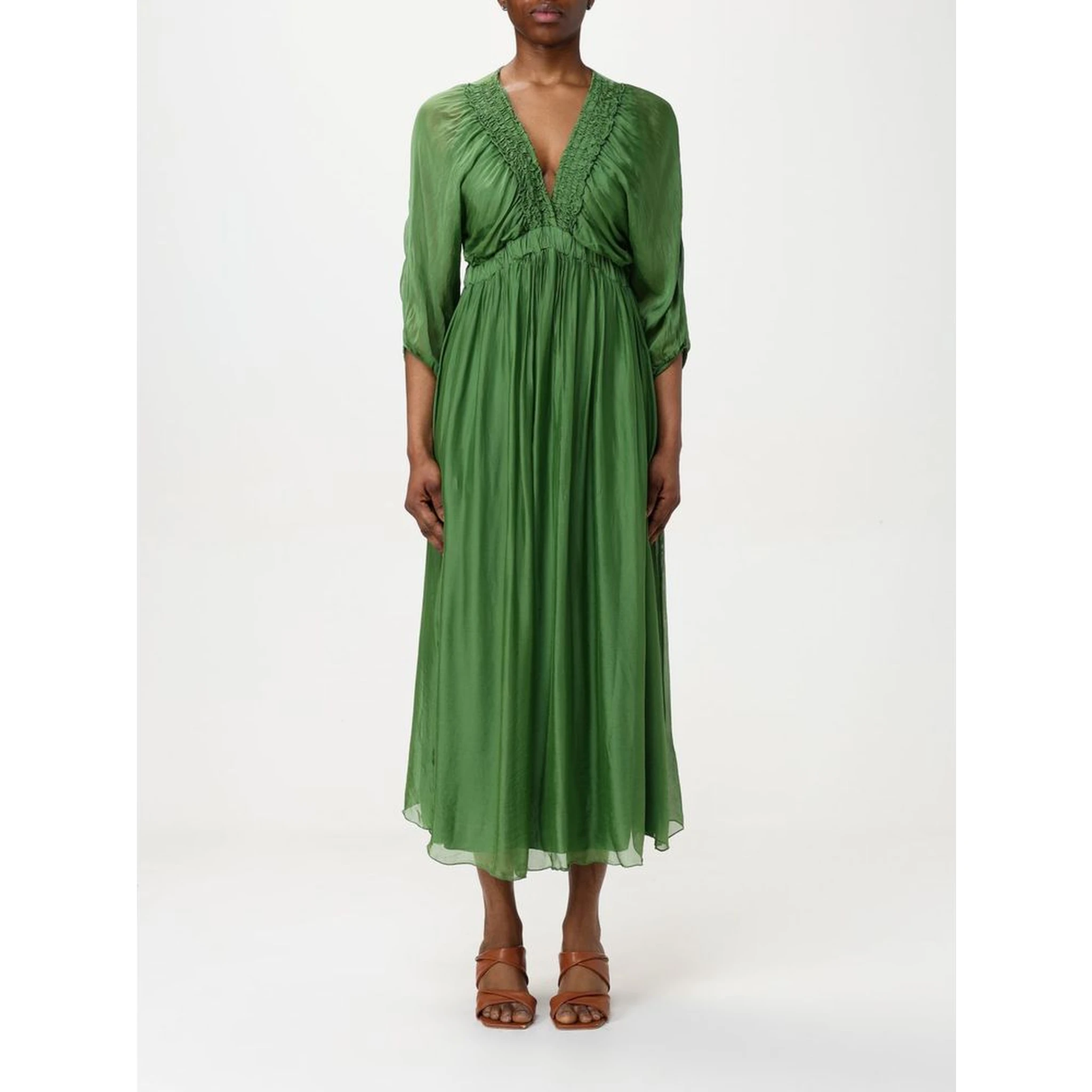 Bicolor Silk Casual Dress