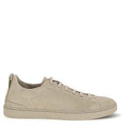 Gray Calf Leather Bos Taurus Low Top Sneakers