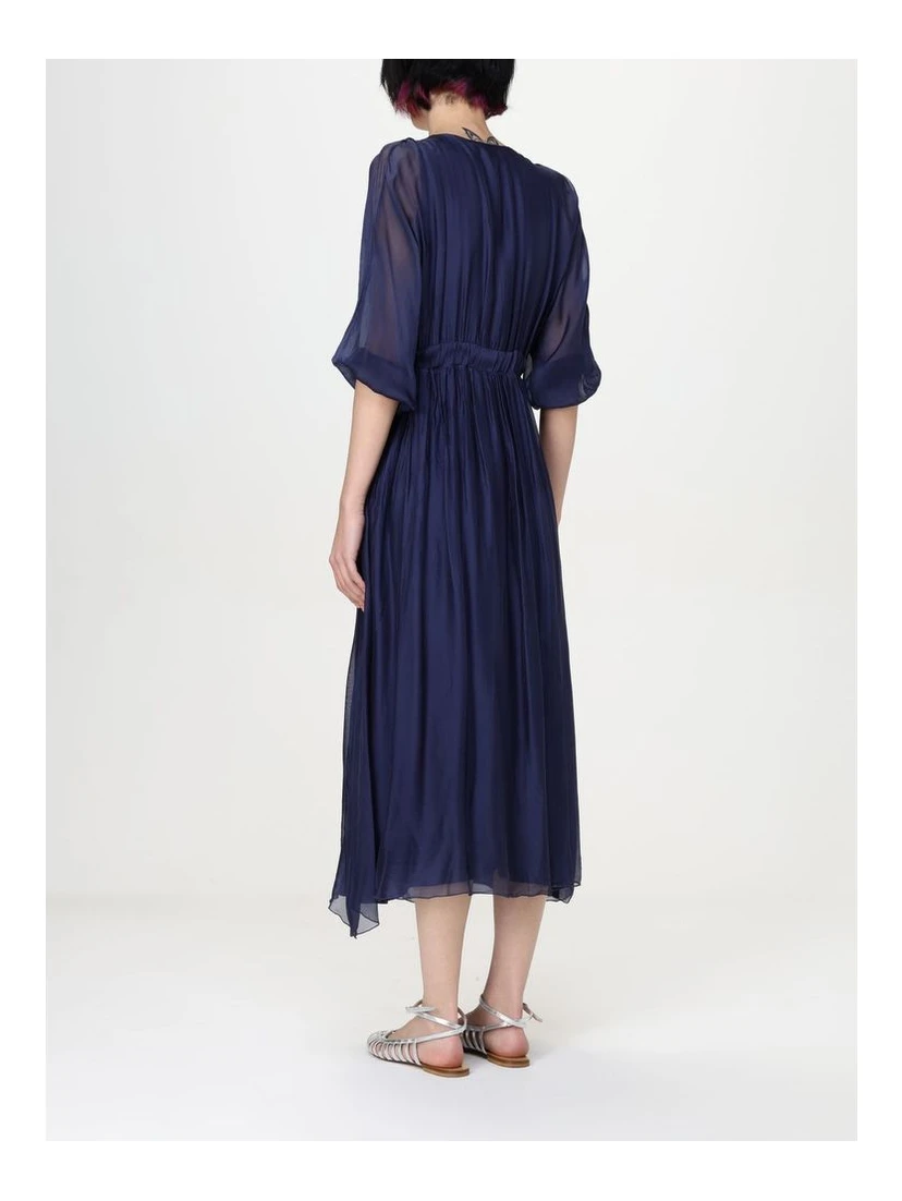 Bicolor Silk Casual Dress