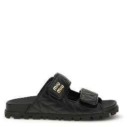 Black Napa Leather / Calf Bos Taurus Slippers