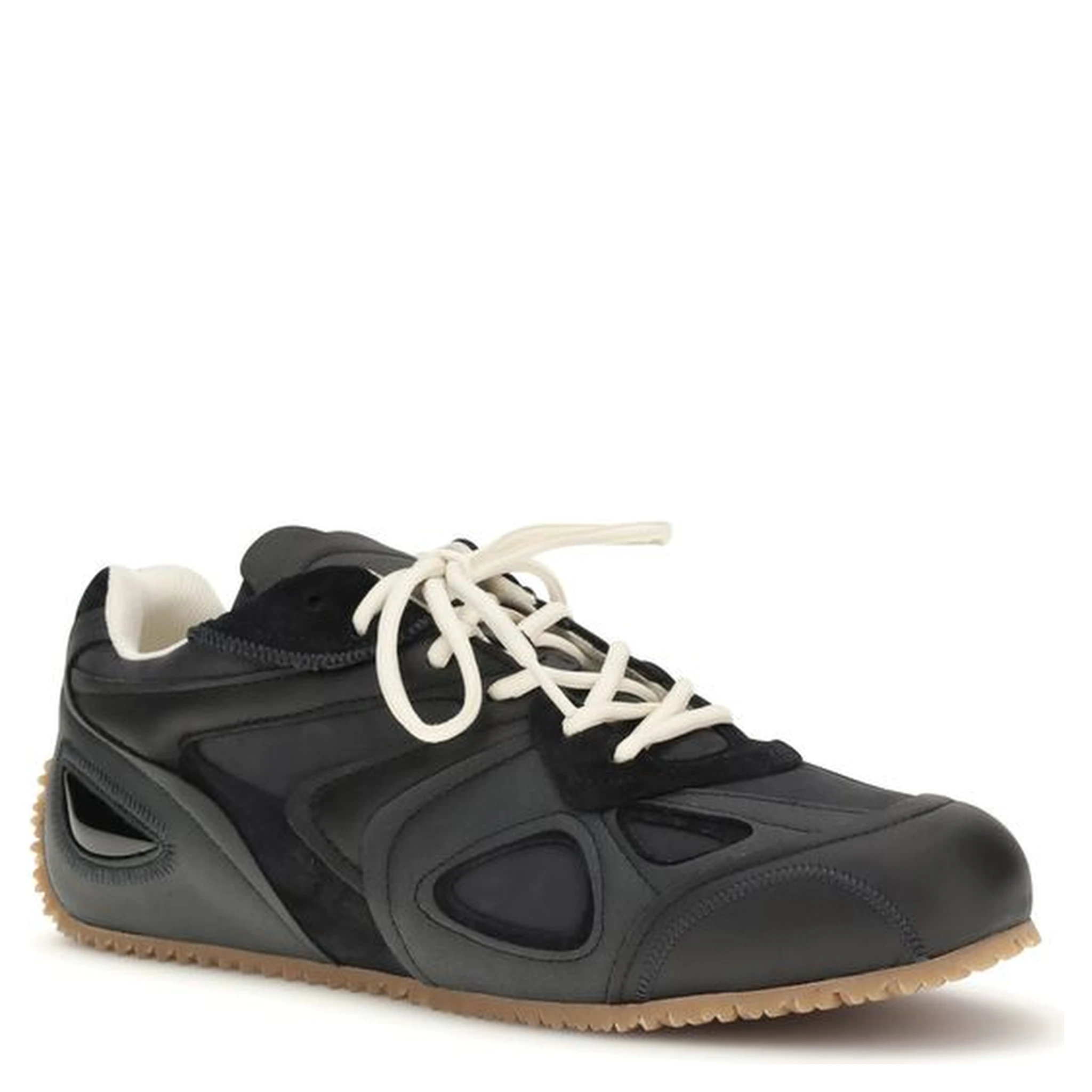 Black Rubber Low Top Sneakers