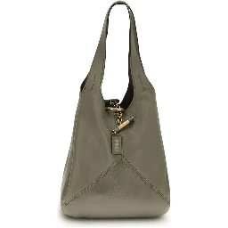 Green Buffalo Leather Shoulder Bag