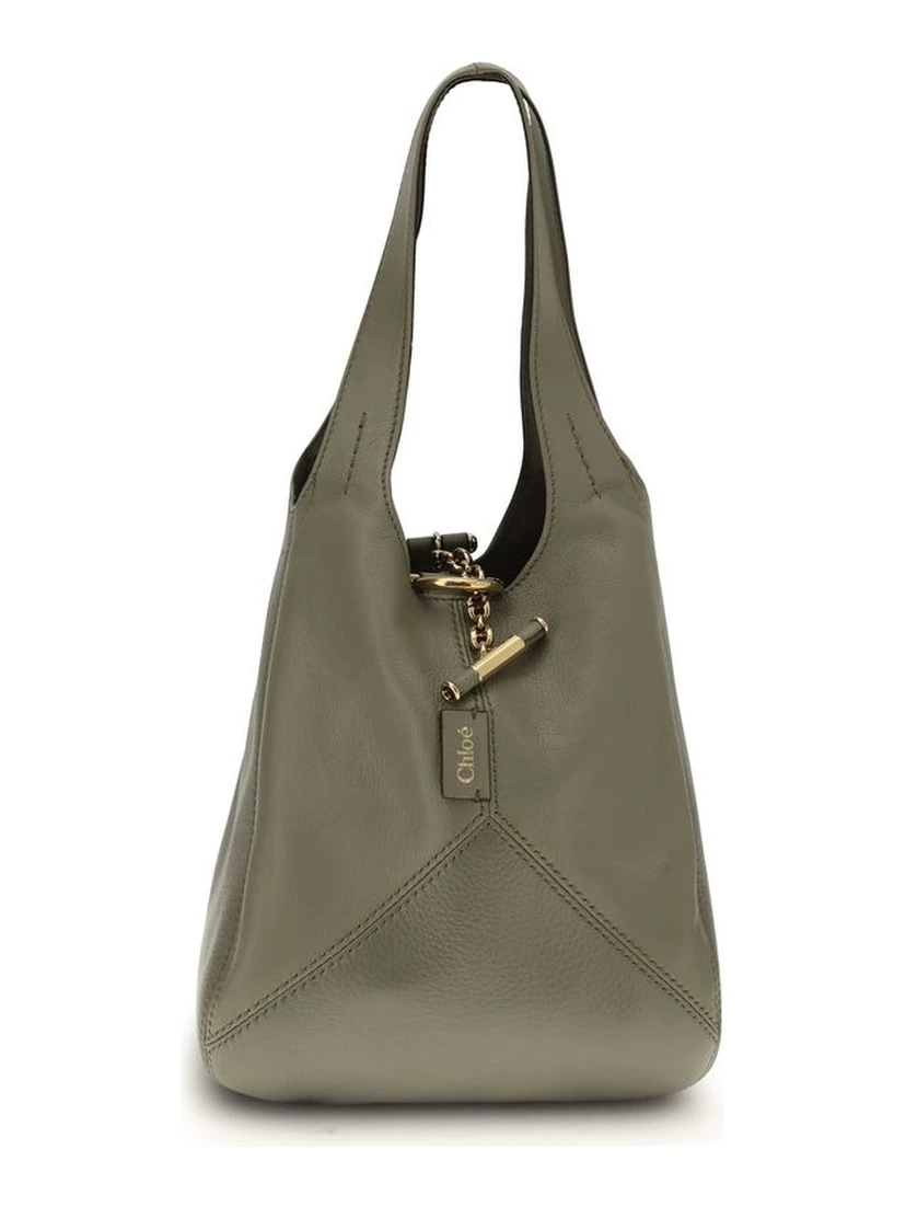 Green Buffalo Leather Shoulder Bag