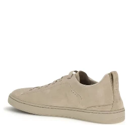 Gray Calf Leather Bos Taurus Low Top Sneakers