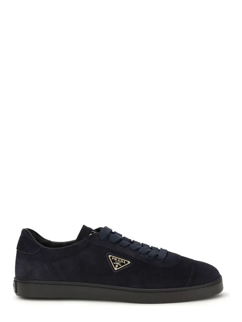 Blue Calf Leather Bos Taurus Sneakers