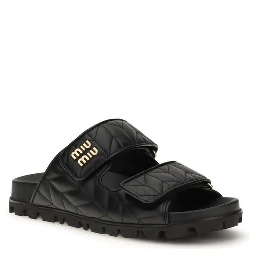 Black Napa Leather / Calf Bos Taurus Slippers