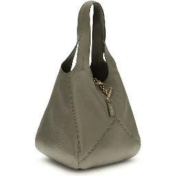 Green Buffalo Leather Shoulder Bag