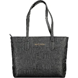 Black Polyurethane Women Shoulder Bag