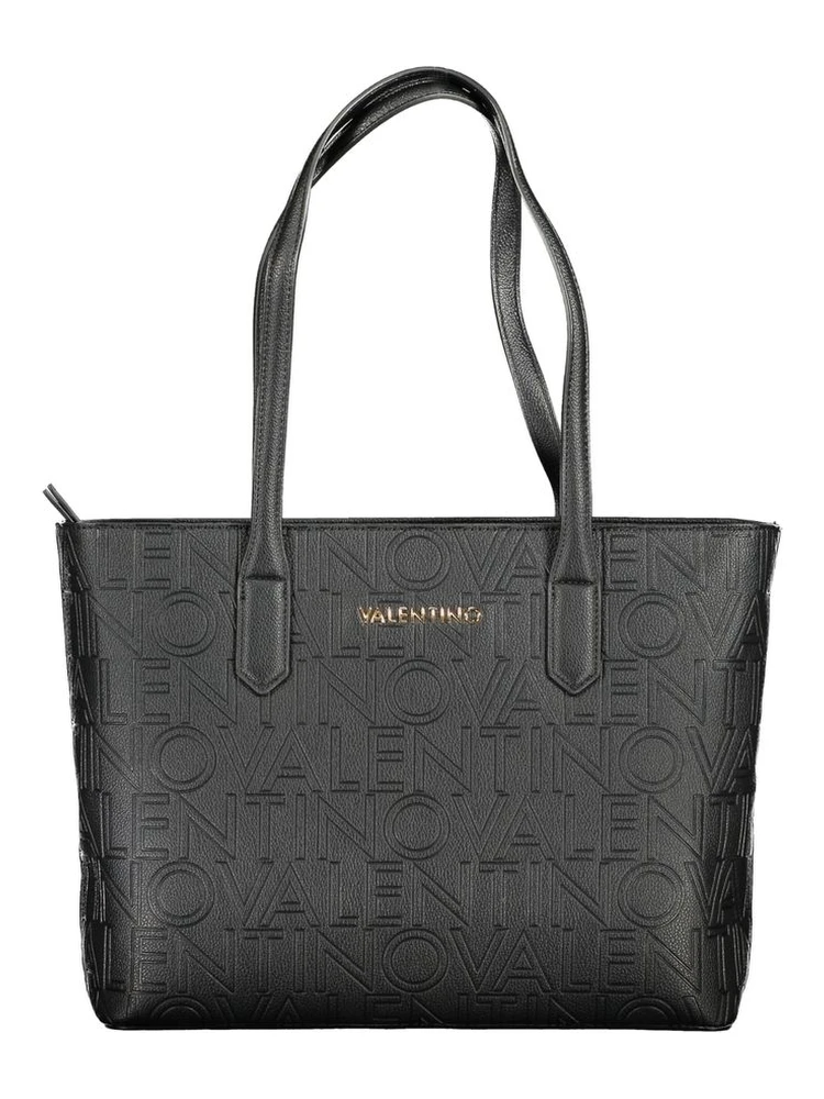 Black Polyurethane Women Shoulder Bag