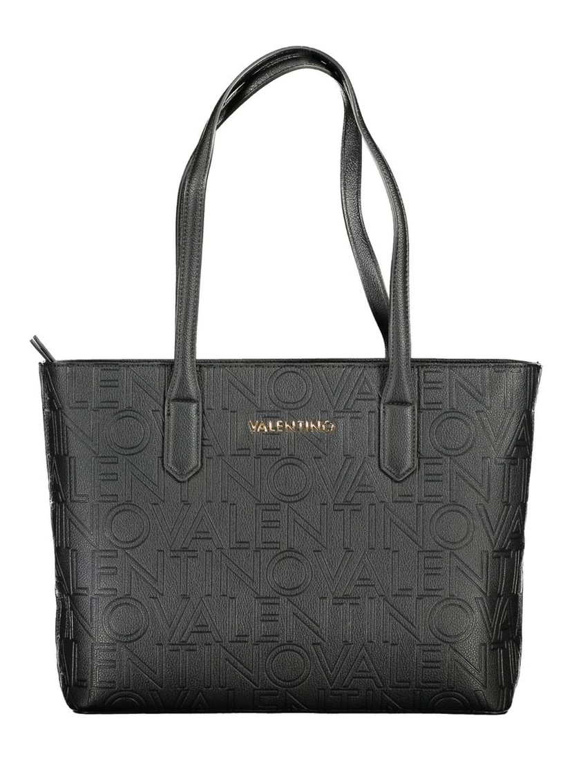 Black Polyurethane Women Shoulder Bag