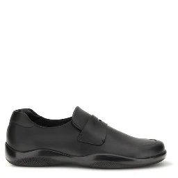 Black Calf Leather Bos Taurus Slip-On Loafers