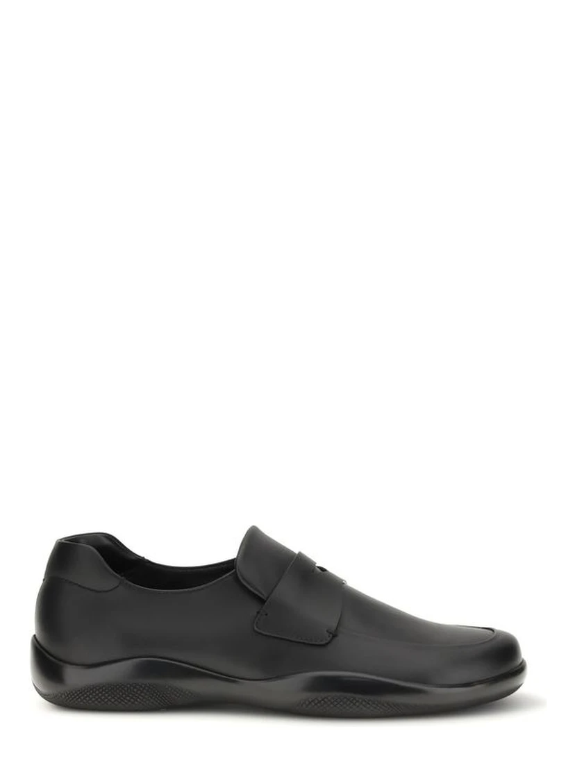 Black Calf Leather Bos Taurus Slip-On Loafers