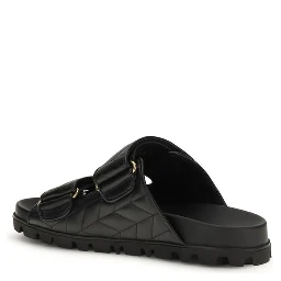 Black Napa Leather / Calf Bos Taurus Slippers