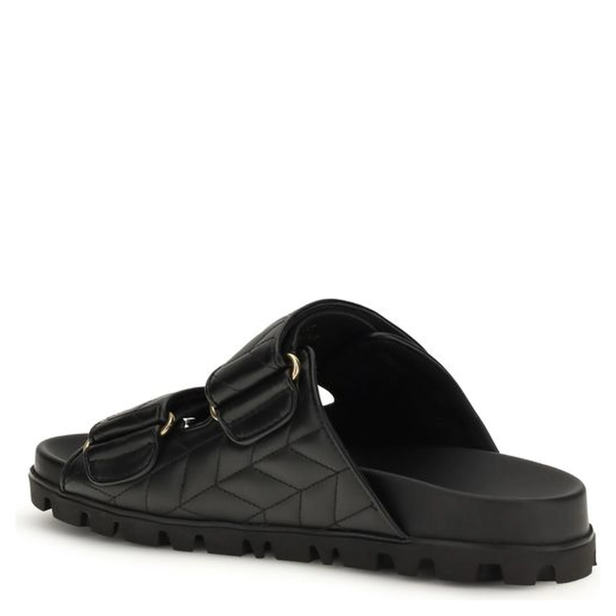 Black Napa Leather / Calf Bos Taurus Slippers