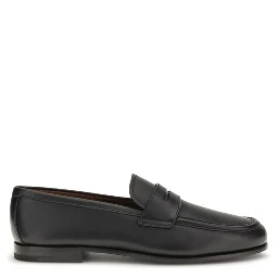 Black Calf Leather Bos Taurus Slip-On Loafers