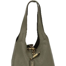 Green Buffalo Leather Shoulder Bag