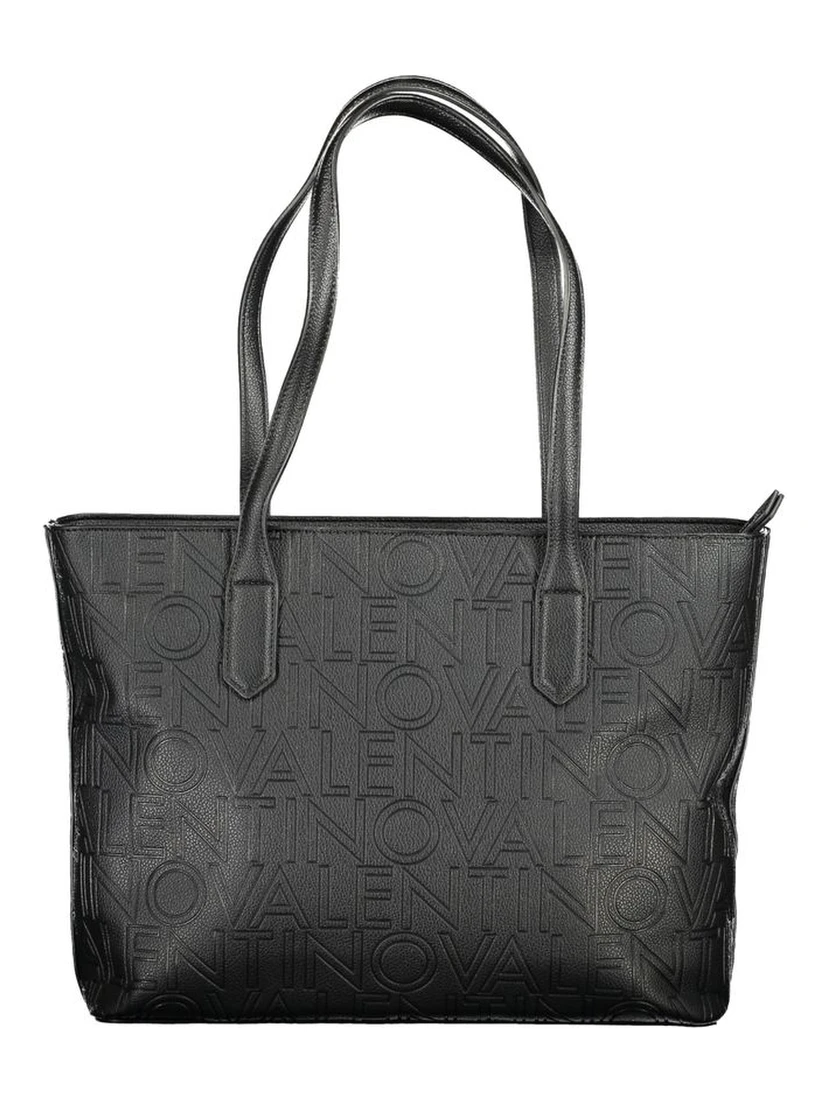 Black Polyurethane Women Shoulder Bag