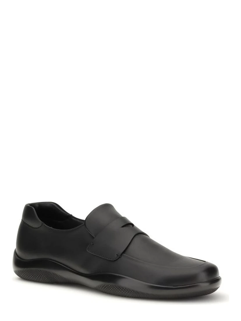 Black Calf Leather Bos Taurus Slip-On Loafers