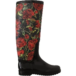 Black Polyvinyl Rain Boots