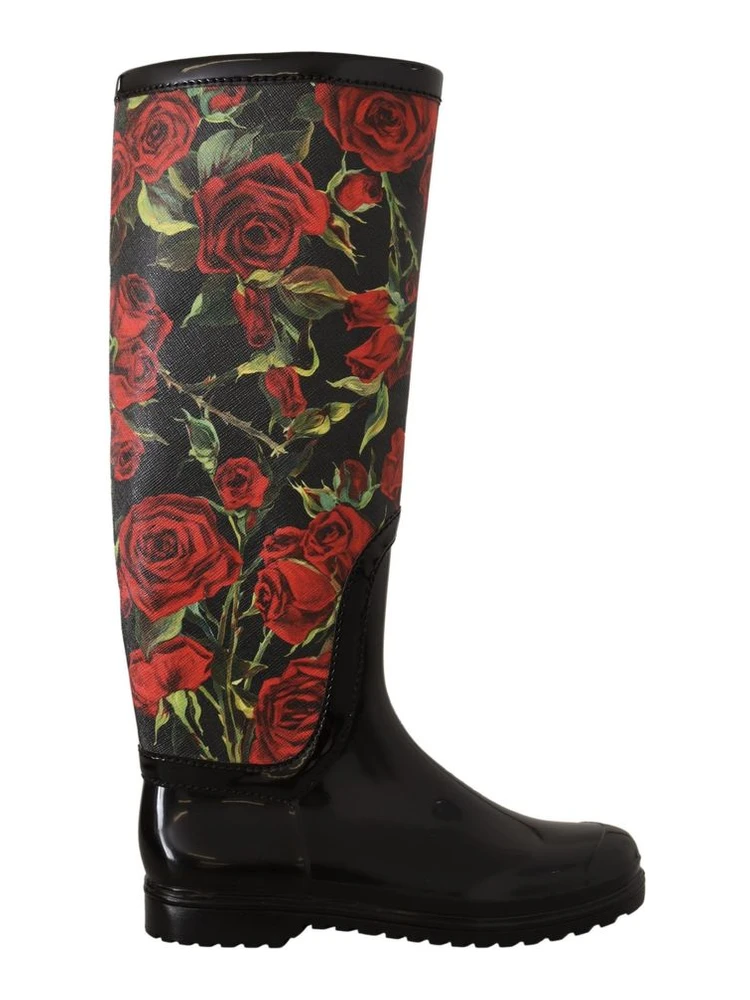 Black Polyvinyl Rain Boots