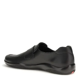 Black Calf Leather Bos Taurus Slip-On Loafers