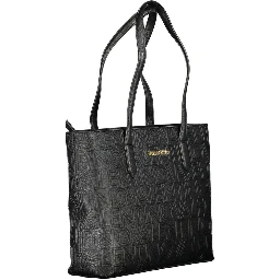 Black Polyurethane Women Shoulder Bag