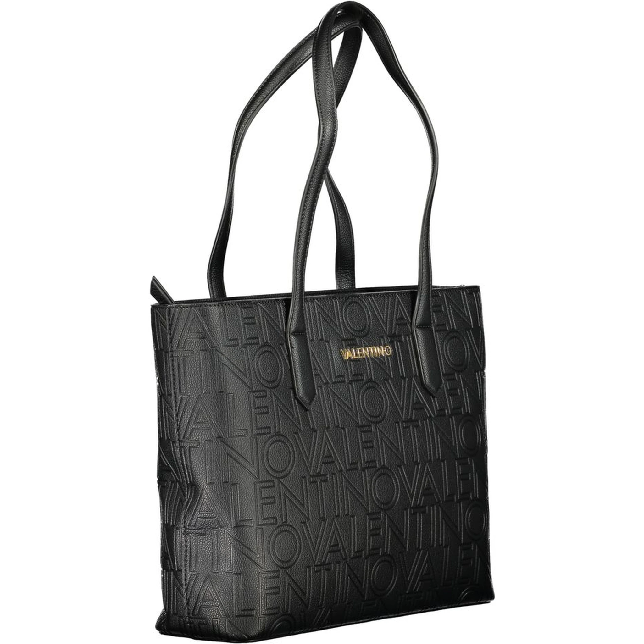 Black Polyurethane Women Shoulder Bag
