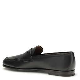 Black Calf Leather Bos Taurus Slip-On Loafers