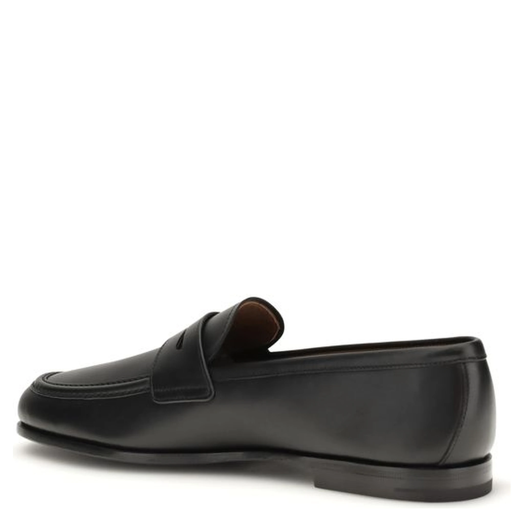 Black Calf Leather Bos Taurus Slip-On Loafers