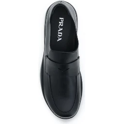 Black Calf Leather Bos Taurus Slip-On Loafers