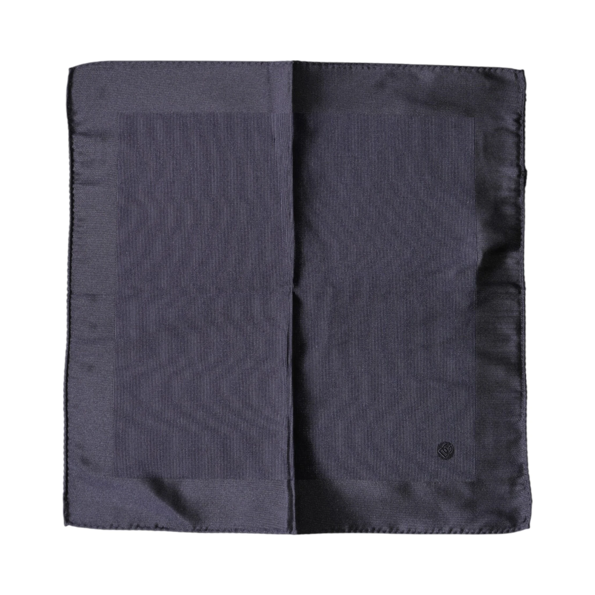 Blue Logo Silk Men Square Handkerchief Scarf