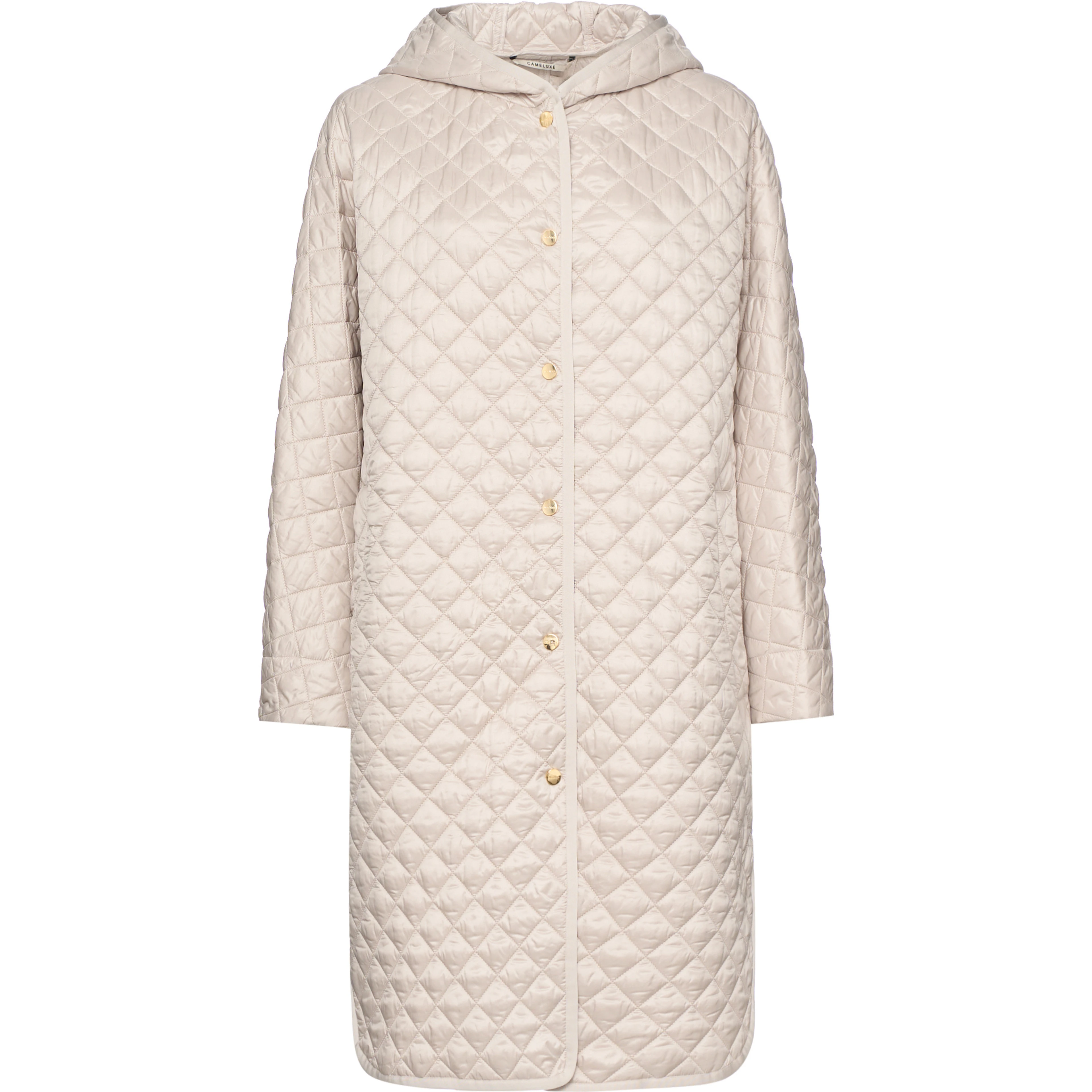 Quilted long down jacket