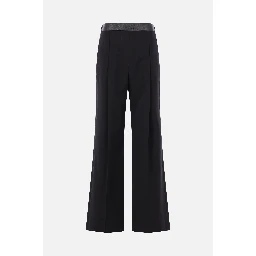 Wool pants with logo