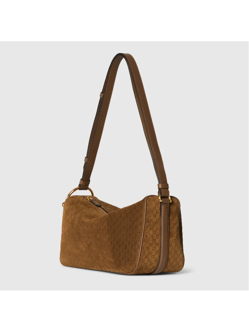 "Gucci Half Horsebit" in suede shoulder bag