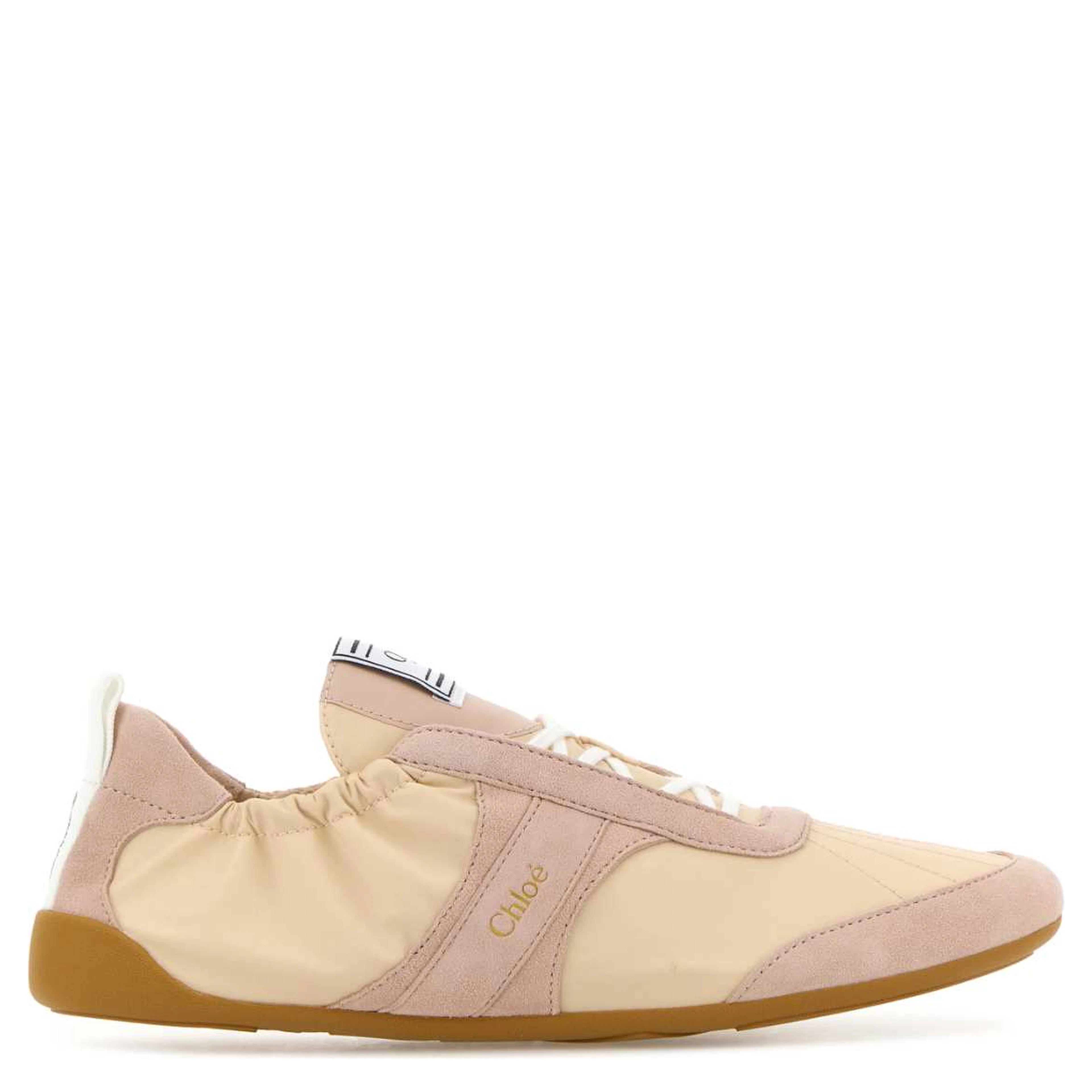 Two-tone canvas and leather Kick sneakers
