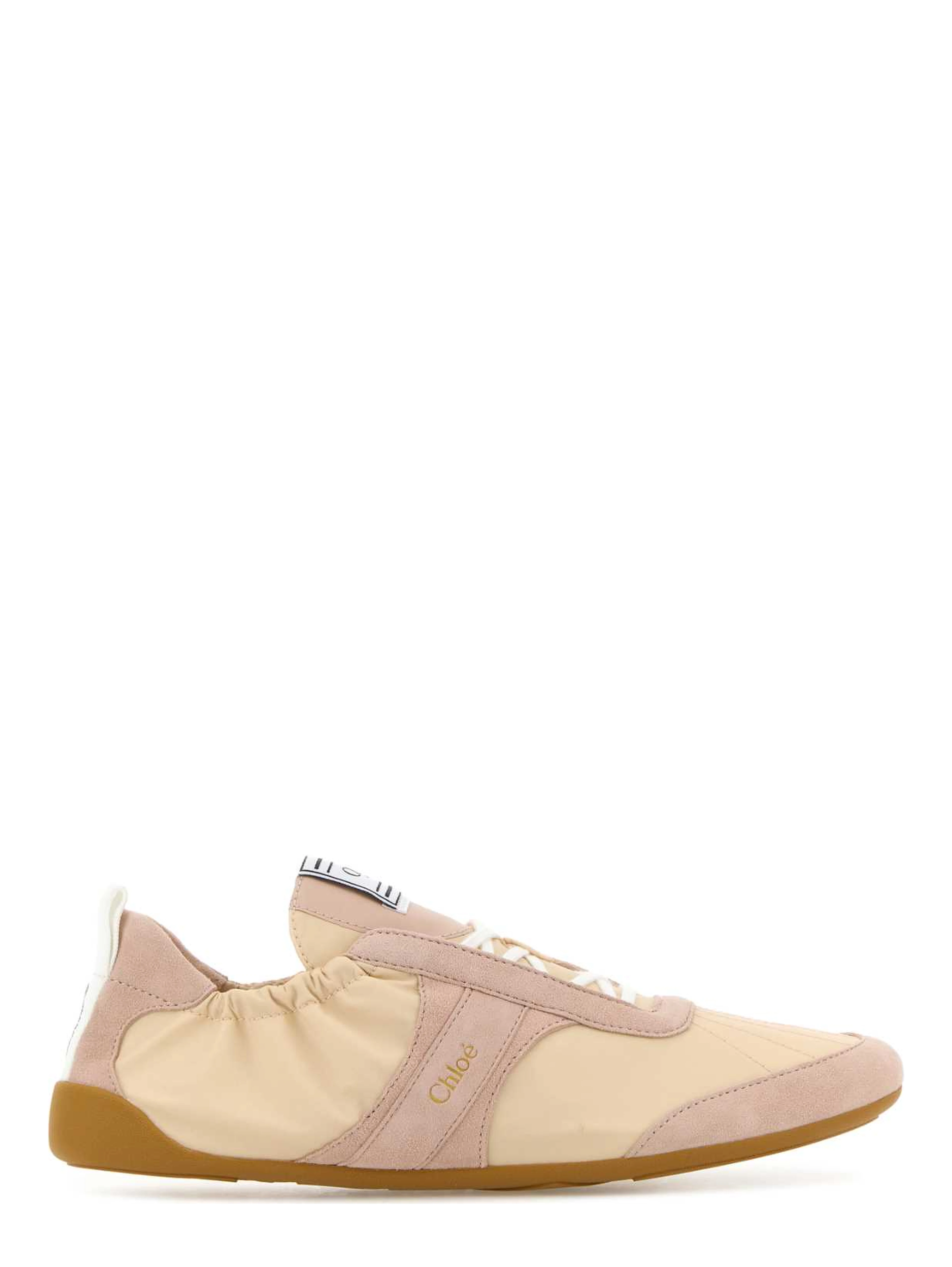 Two-tone canvas and leather Kick sneakers
