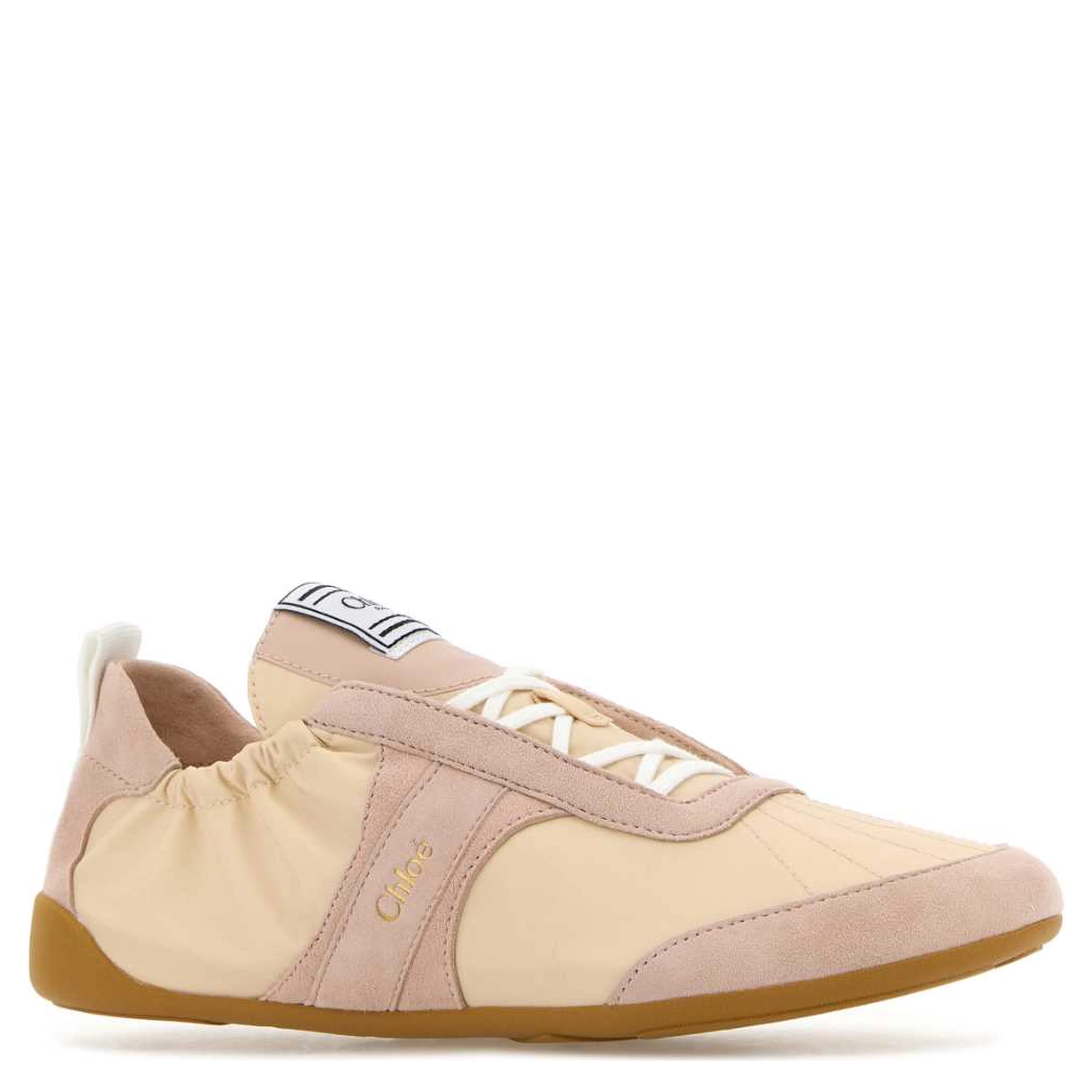 Two-tone canvas and leather Kick sneakers