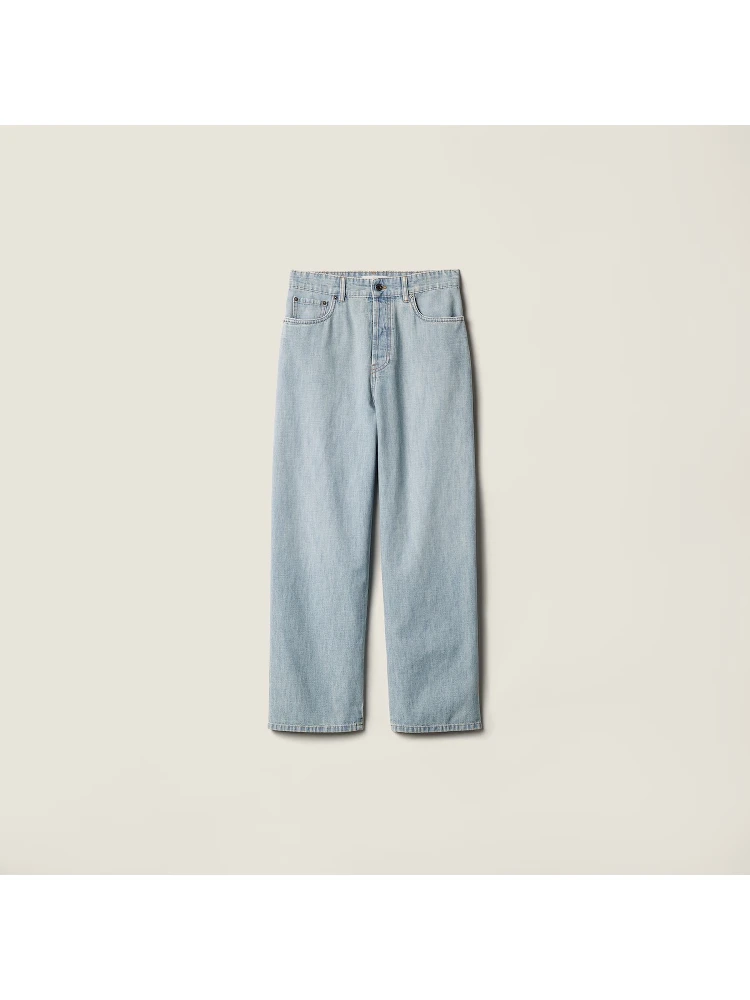 Wide leg jeans with logo