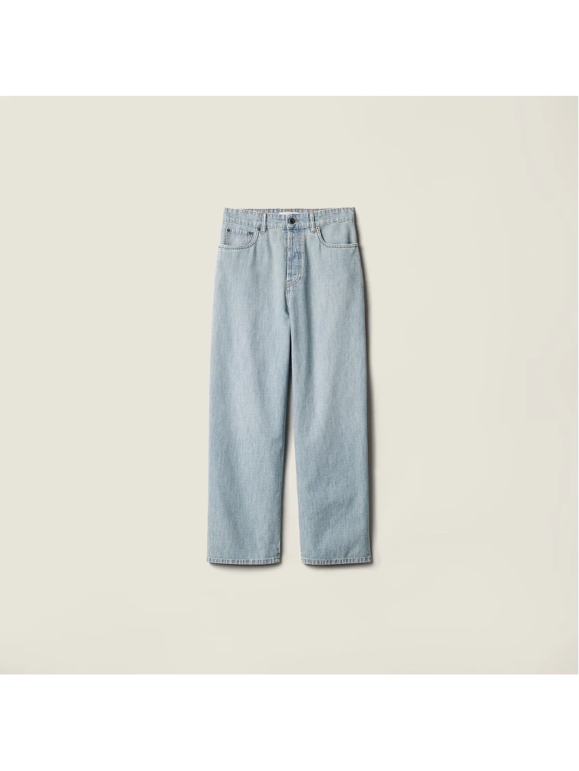 Wide leg jeans with logo