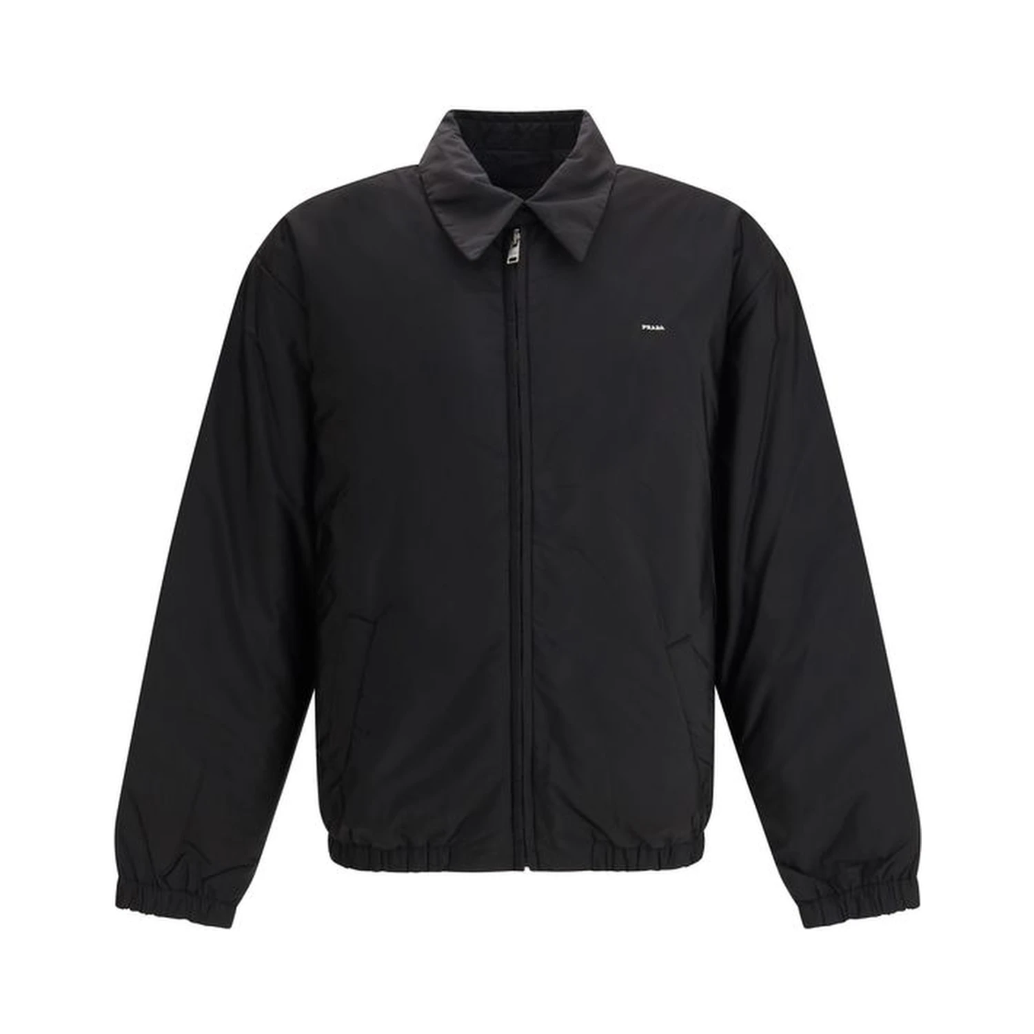 Black Recycled Polyamide Full-Length Jacket