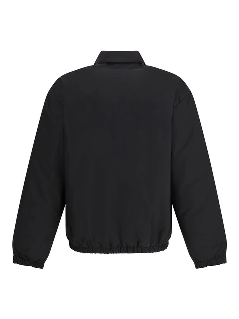 Black Recycled Polyamide Full-Length Jacket