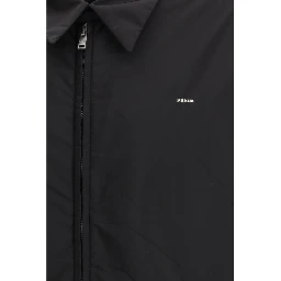 Black Recycled Polyamide Full-Length Jacket