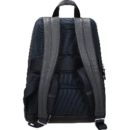 Gray Leather Backpack