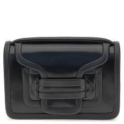 حقيبة كتف بوس توروس من جلد العجل الأسود