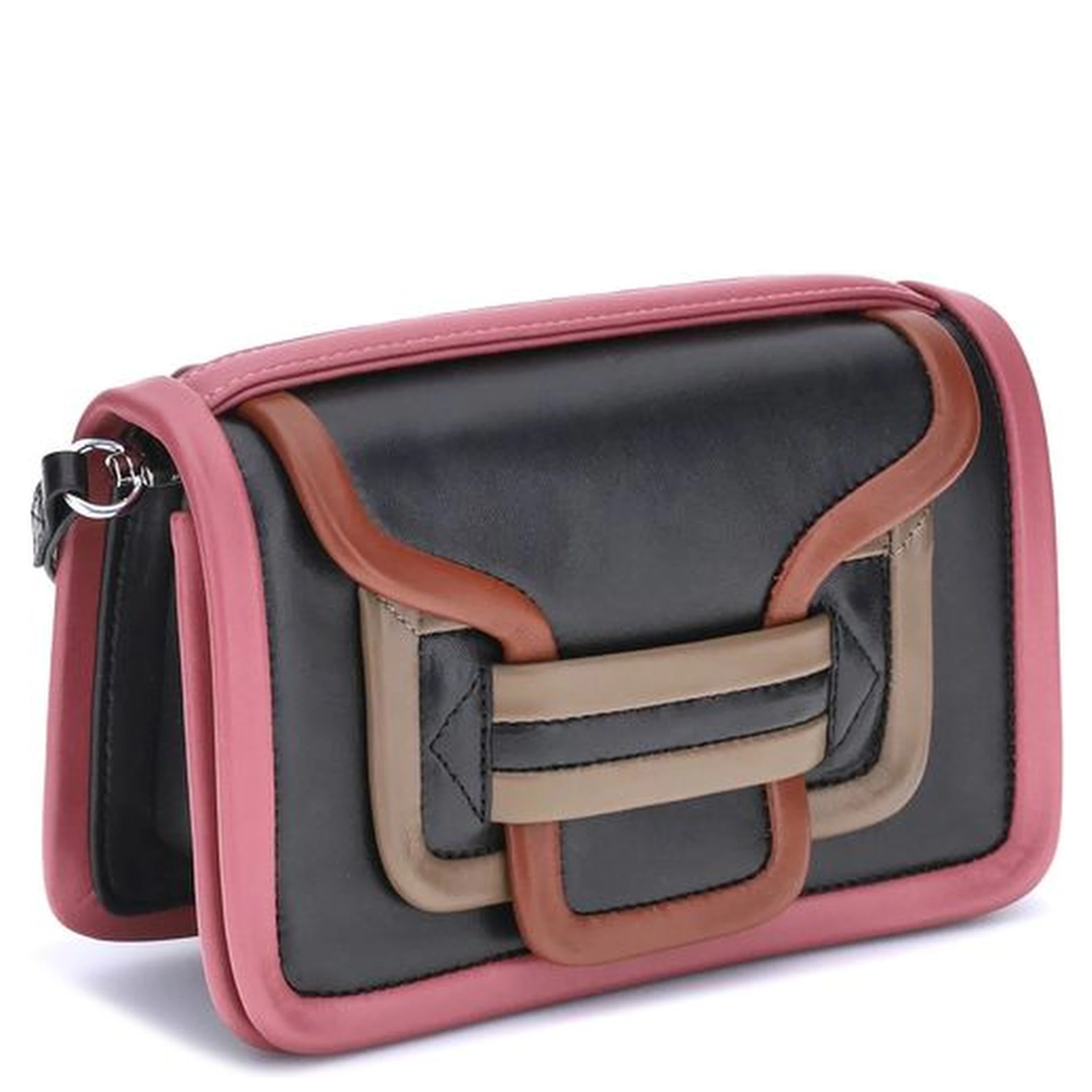 حقيبة كتف بوس توروس متعددة الألوان من جلد العجل