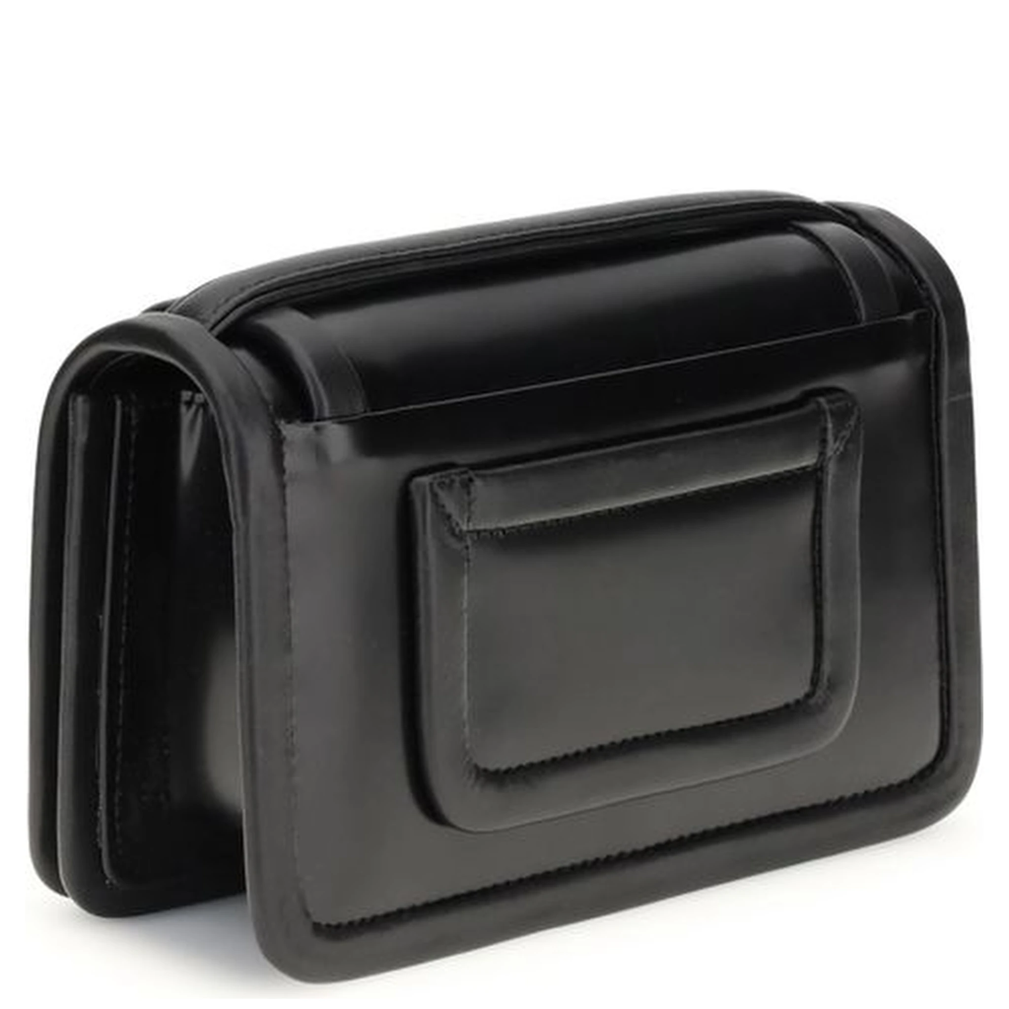 حقيبة كتف بوس توروس من جلد العجل الأسود