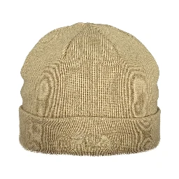 Beige Polyacrylic Men Cap