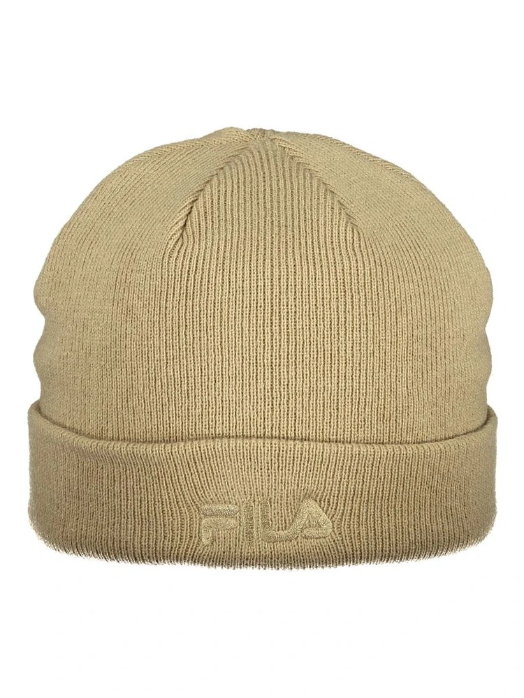 Beige Polyacrylic Men Cap