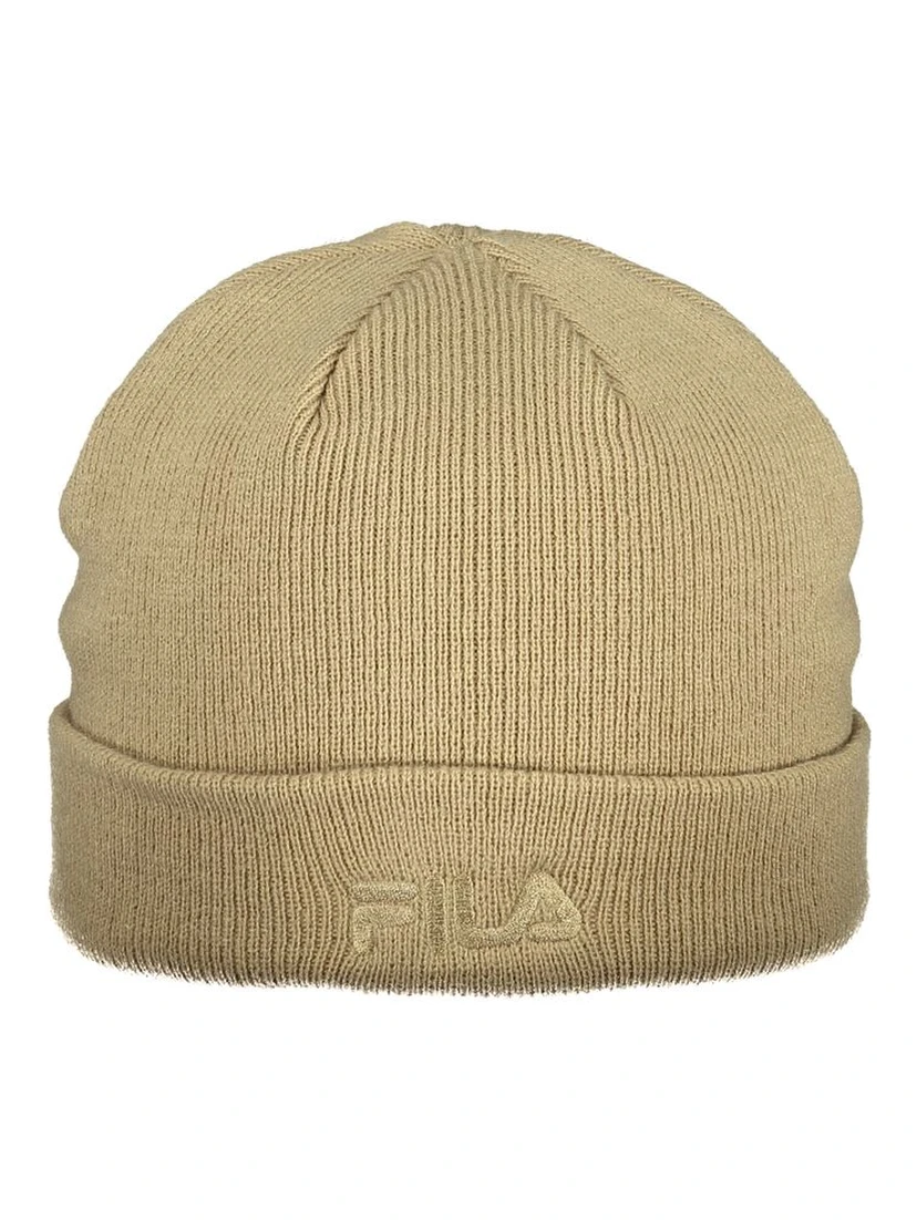 Beige Polyacrylic Men Cap