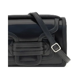 حقيبة كتف بوس توروس من جلد العجل الأسود